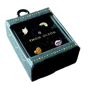 {Thom Olson} Unicorn/Rainbow Theme Stud Earring Set